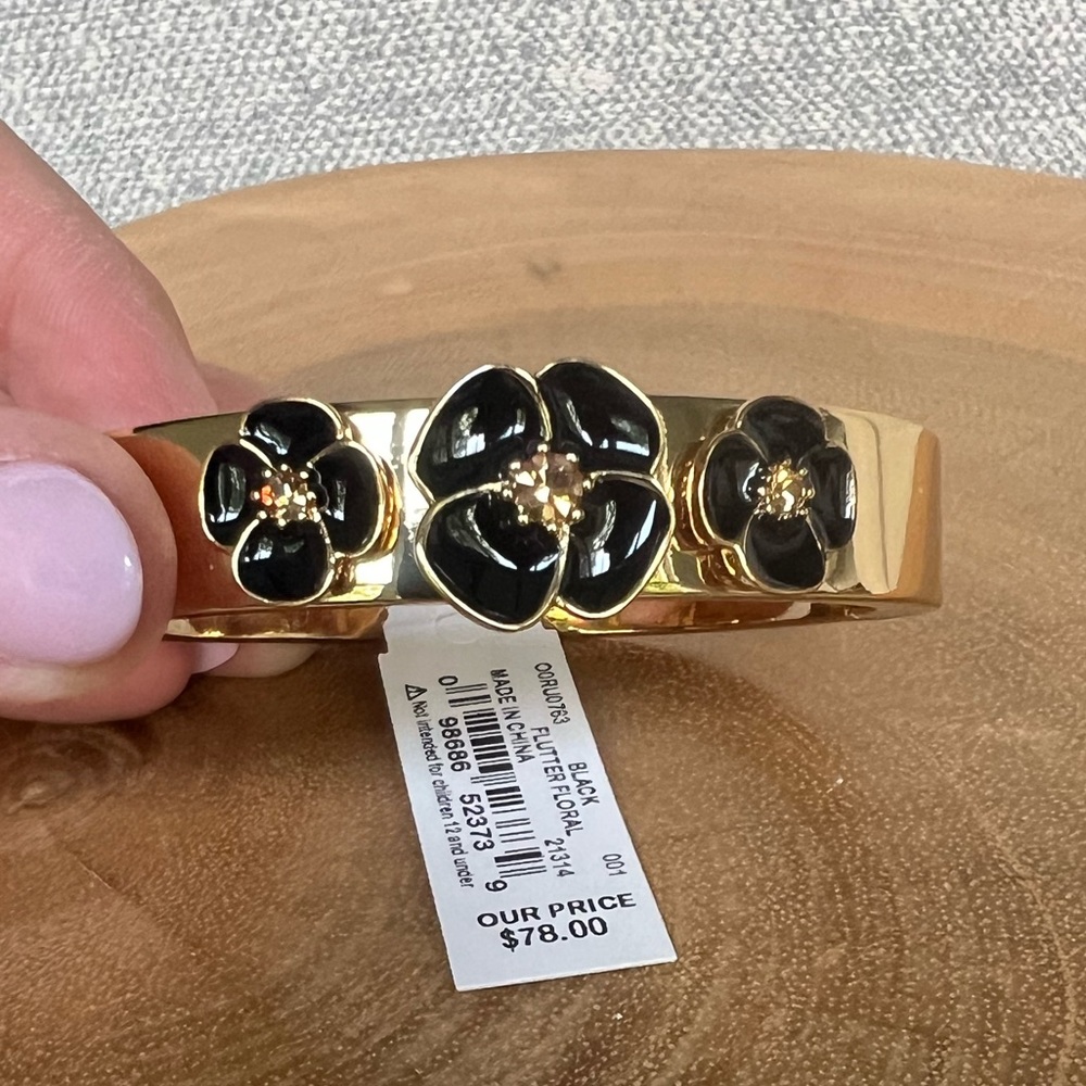 Kate Spade Black Floral Bangle